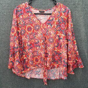 Torrid Boho Floral Blouse Womens